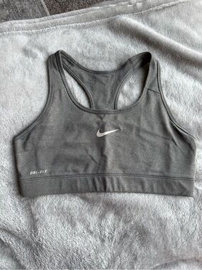 Nike Gray Dri-FIT Racerback Sports Bra
